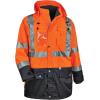 imageHigh Visibility Reflective Thermal Jacket Set Includes Outer Rain Shell ampamp Thermal Jacket with Zip Off SleevesOrange