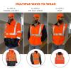 imageHigh Visibility Reflective Thermal Jacket Set Includes Outer Rain Shell ampamp Thermal Jacket with Zip Off SleevesOrange