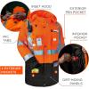 imageHigh Visibility Reflective Thermal Jacket Set Includes Outer Rain Shell ampamp Thermal Jacket with Zip Off SleevesOrange