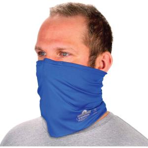 imageErgodyne Chill Its 6489 Cooling Neck Gaiter or Face Covering Two Layers Adjustable Nose Clip for Secure Fit Blue LargeExtra LargeBlue