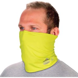 imageErgodyne Chill Its 6489 Cooling Neck Gaiter or Face Covering Two Layers Adjustable Nose Clip for Secure Fit Blue LargeExtra LargeHivis Lime