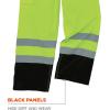 imageErgodyne GloWear 8918BK Rain Bibs Black Bottom High Visibility Reflective ANSI Compliant Lime Large US