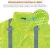 imageErgodyne Unisex Glowear 8365 Hivis Rain Jacket  Type R Class 3 BreathableLime