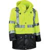 imageErgodyne Standard Class 3 Hivis Rain Jacket Black Bottom