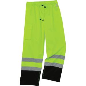 imageErgodyne GloWear 8915BK Rain Pants Black Bottom High Visibility Reflective ANSI CompliantXXLarge