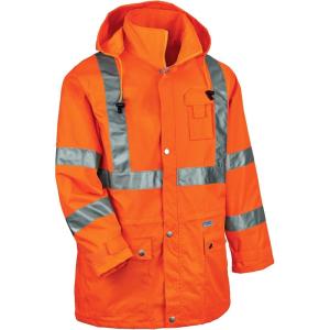imageErgodyne Unisex Glowear 8365 Hivis Rain Jacket  Type R Class 3 BreathableOrange