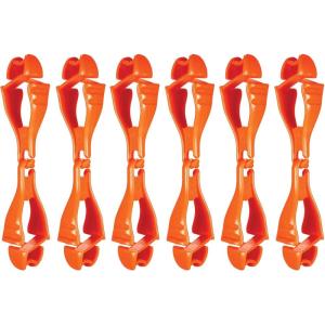imageErgodyne Squids 3400 Glove Clip Holder with Dual Clips Black 1 Count Pack of 1Orange  6pack