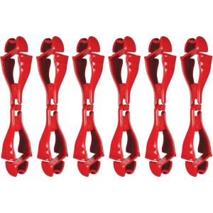 imageErgodyne Squids 3400 Glove Clip Holder with Dual Clips Black 1 Count Pack of 1Red  6pack