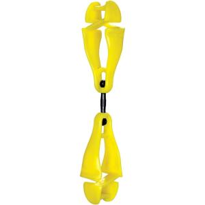 imageErgodyne Squids 3420 Swiveling Glove Clip Holder with Dual ClipsLime  100Pack