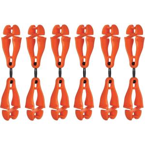 imageErgodyne Squids 3420 Swiveling Glove Clip Holder with Dual ClipsOrange  6Pack
