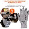 imageErgodyne ProFlex 7030 Cut Resistant Work Gloves ANSI A3 PU Coated Palms for Flexible No Slip Grip Abrasion Resistant 13g 12PairsGray