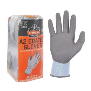 imageErgodyne ProFlex 7025 Cut Resistant Work Gloves ANSI A2 PU Coated Palms for Flexible No Slip Grip Abrasion Resistant Superior Fit and Feel 18gBlue