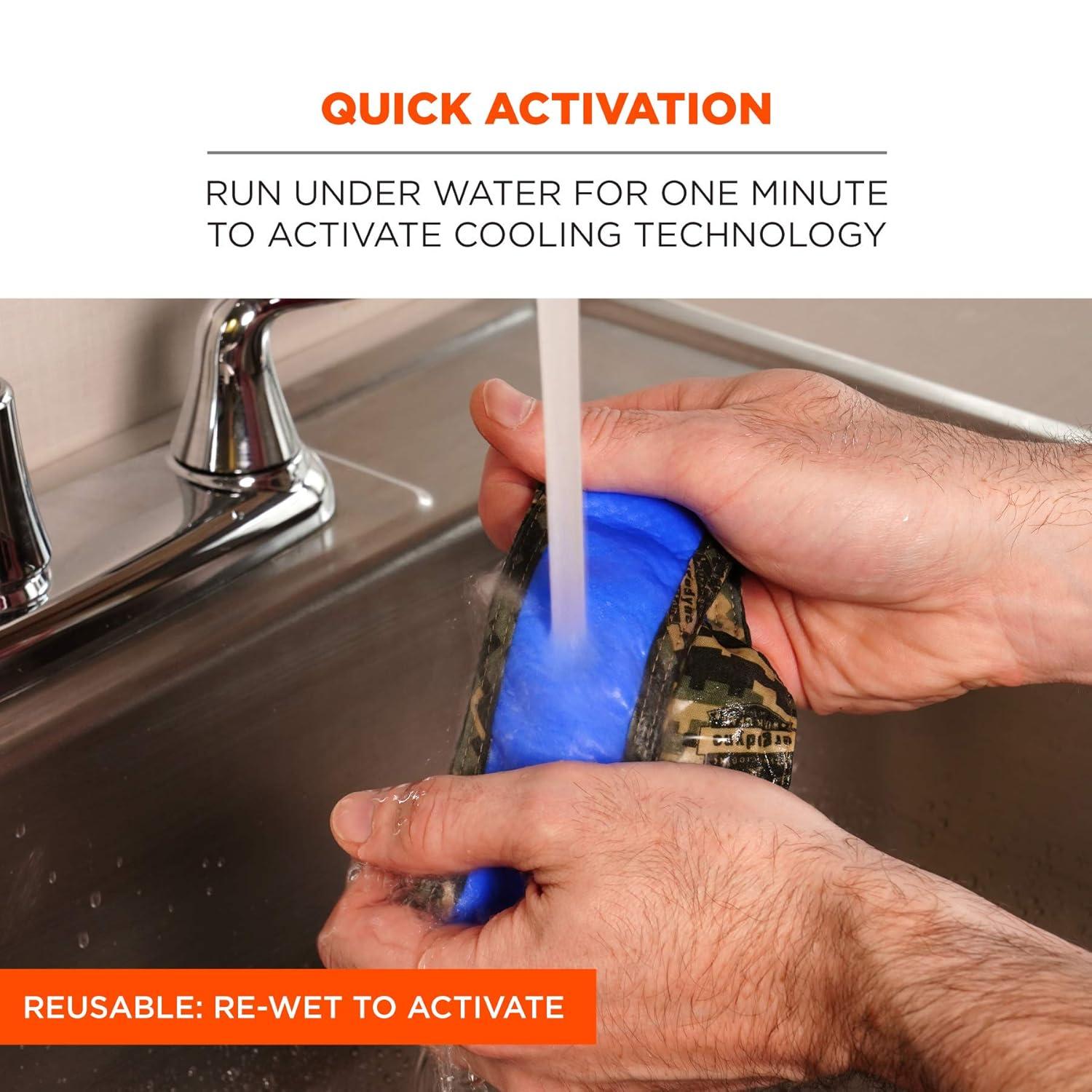 imageErgodyne Chill Its 6700CT Cooling Bandana Lined with Evaporative PVA Material for Fast Cooling Relief Tie for Adjustable Fit SkullsCamo 2Pack