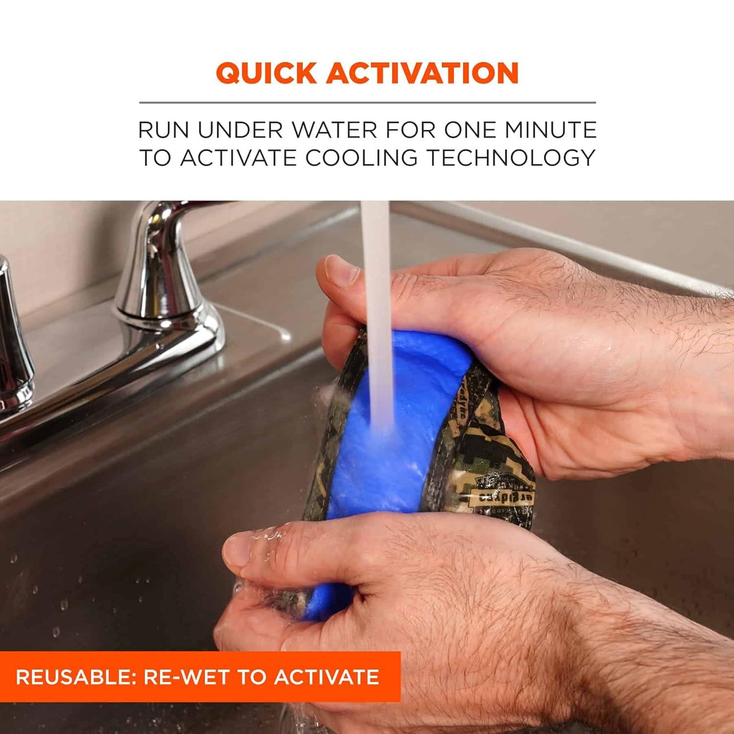 imageErgodyne Chill Its 6700CT Cooling Bandana Lined with Evaporative PVA Material for Fast Cooling Relief Tie for Adjustable Fit SkullsCamo