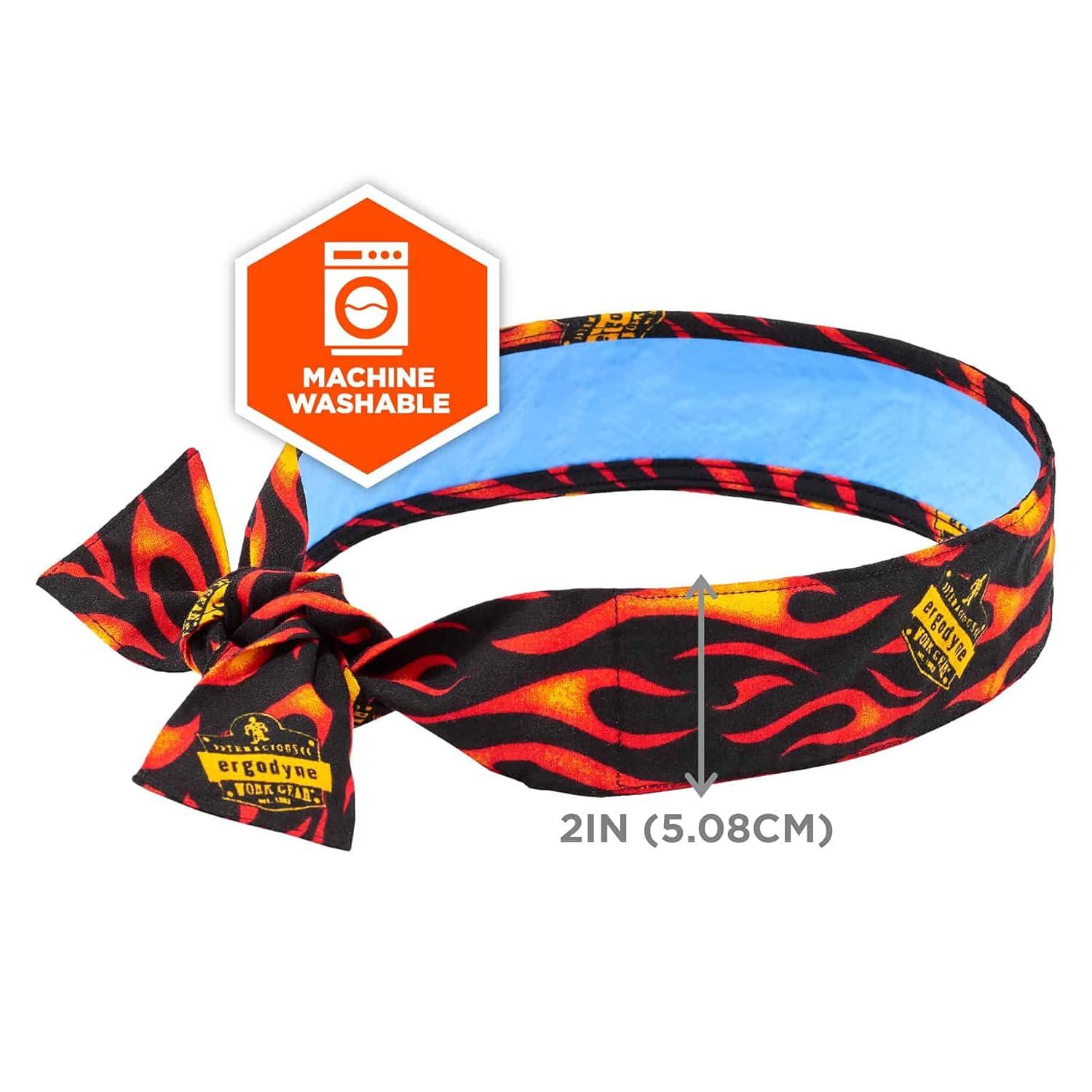 imageErgodyne Chill Its 6700CT Cooling Bandana Lined with Evaporative PVA Material for Fast Cooling Relief Tie for Adjustable Fit SkullsFlames