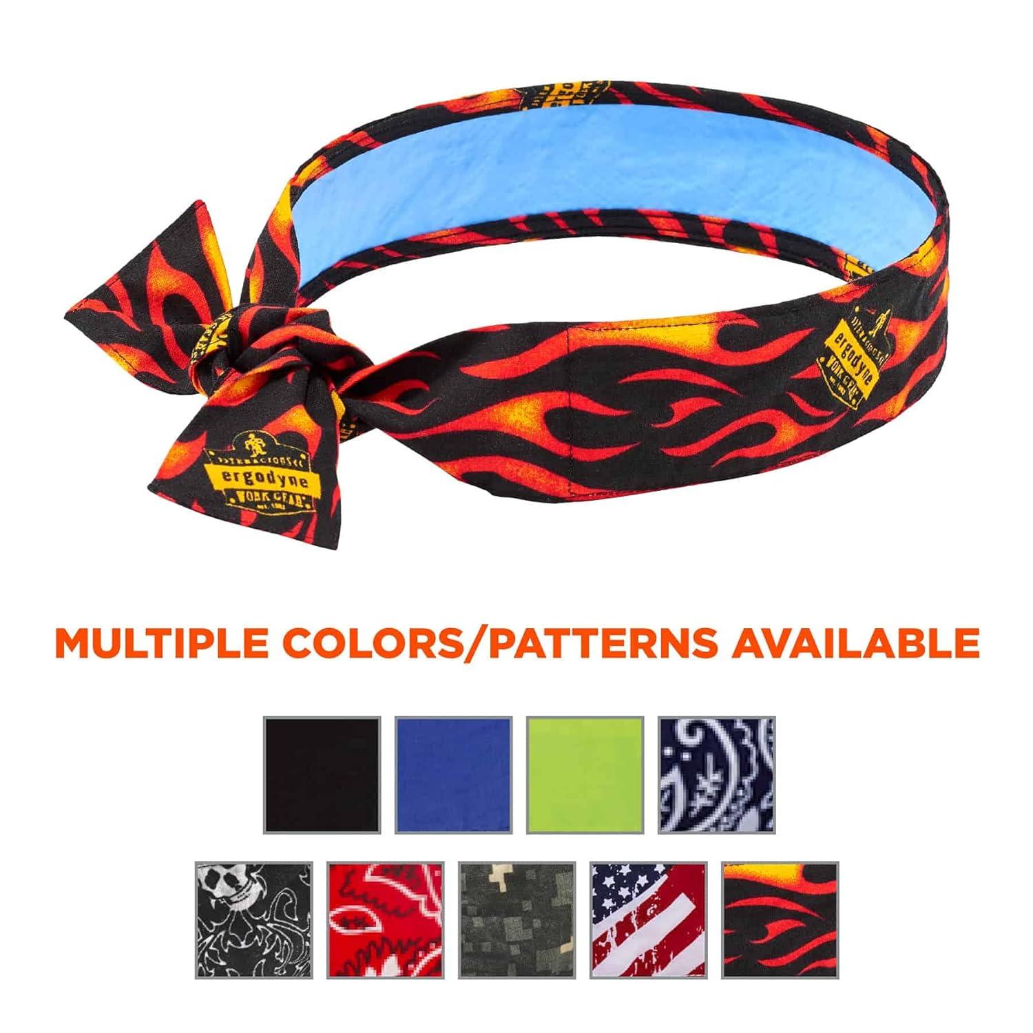 imageErgodyne Chill Its 6700CT Cooling Bandana Lined with Evaporative PVA Material for Fast Cooling Relief Tie for Adjustable Fit SkullsFlames