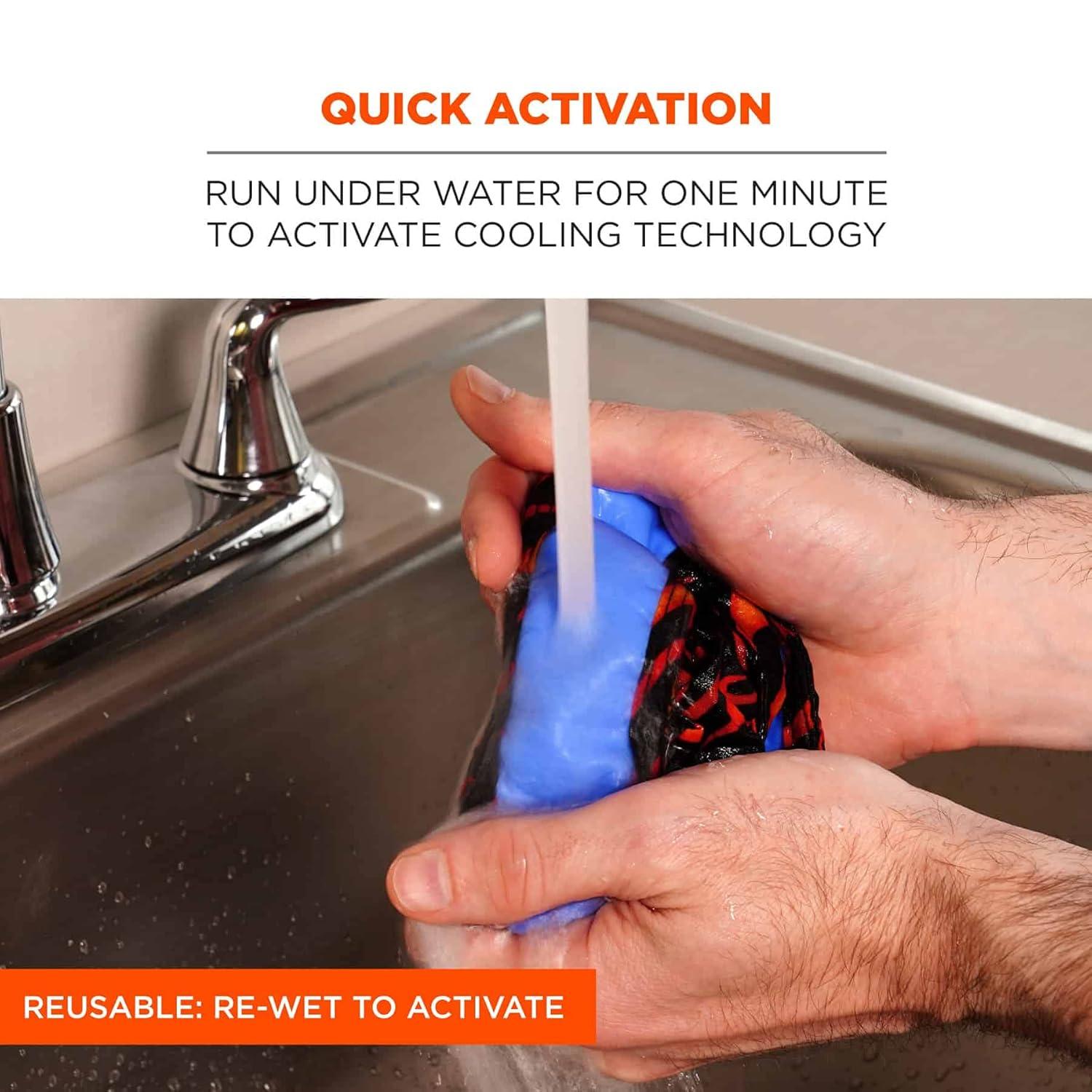 imageErgodyne Chill Its 6700CT Cooling Bandana Lined with Evaporative PVA Material for Fast Cooling Relief Tie for Adjustable Fit SkullsFlames