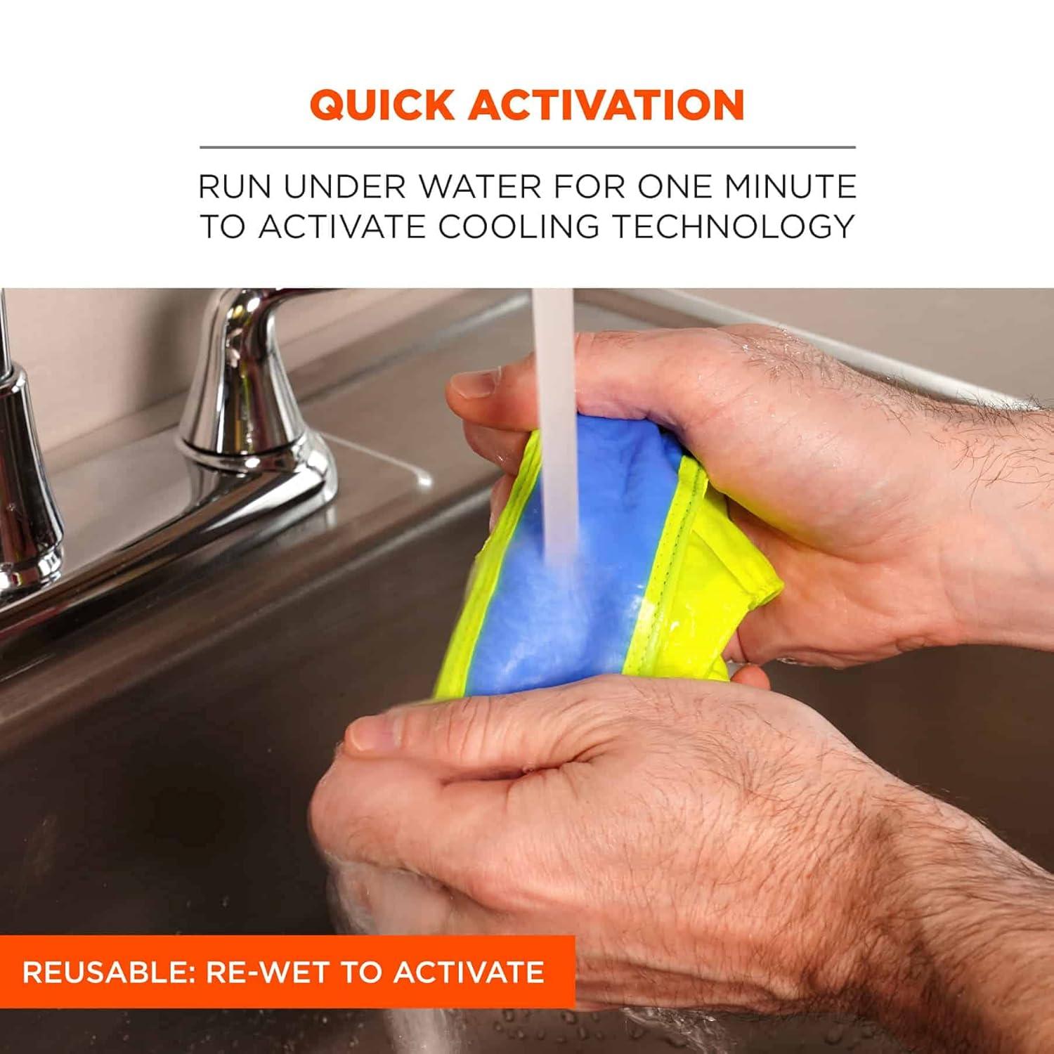 imageErgodyne Chill Its 6700CT Cooling Bandana Lined with Evaporative PVA Material for Fast Cooling Relief Tie for Adjustable Fit SkullsLime