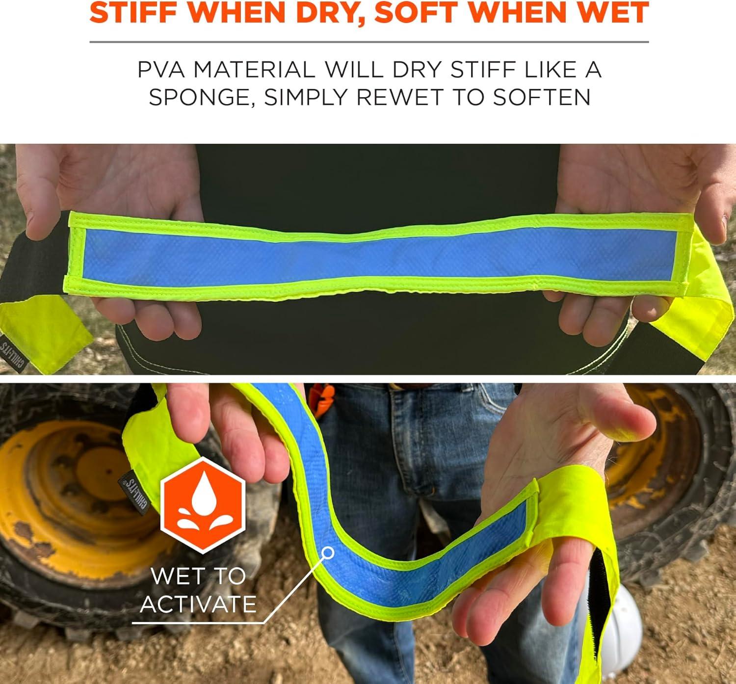 imageErgodyne Chill Its 6705CT Cooling Bandana Lined with Evaporative PVA Material for Fast Cooling Relief 3PackLime