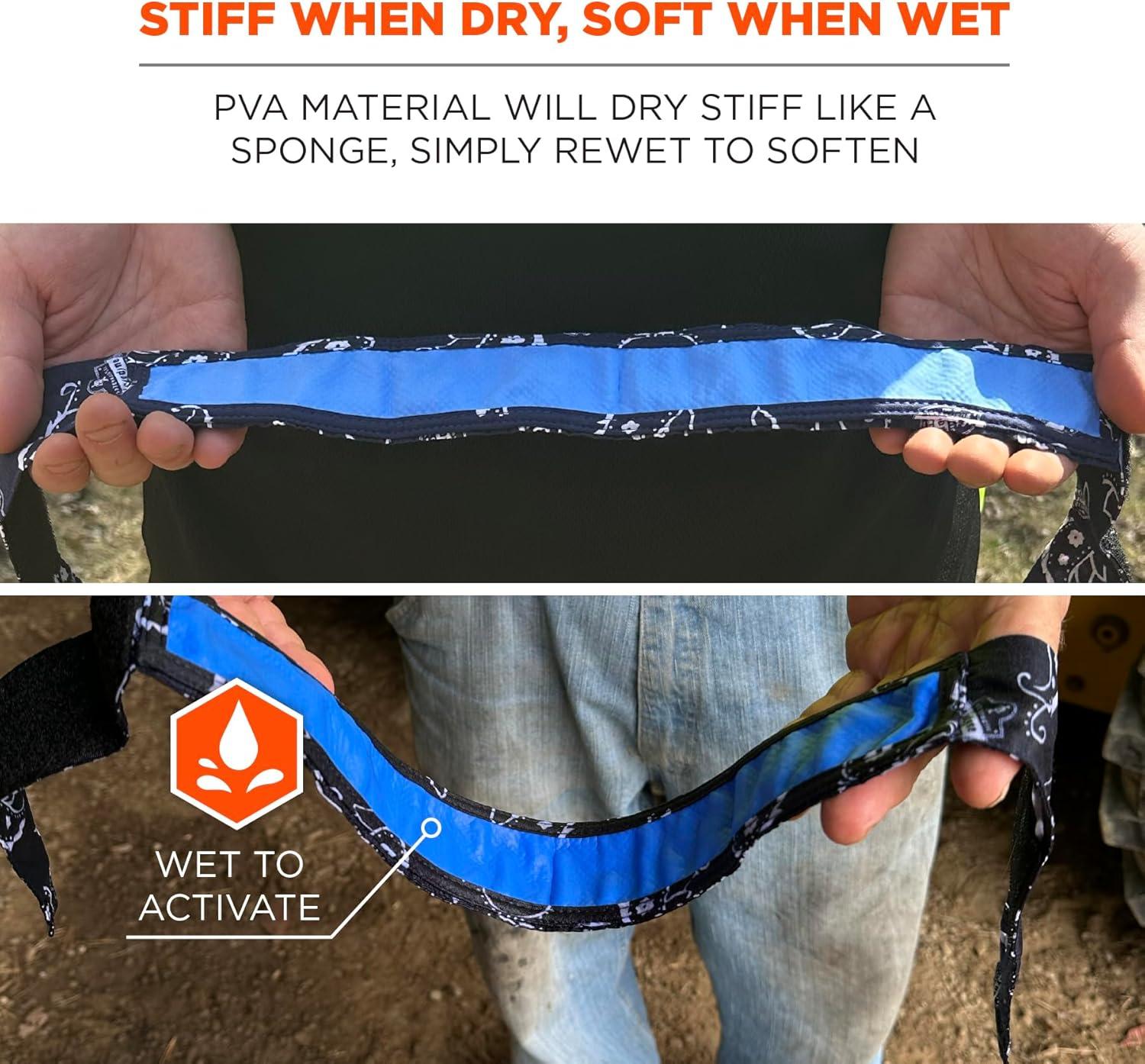 imageErgodyne Chill Its 6705CT Cooling Bandana Lined with Evaporative PVA Material for Fast Cooling Relief 3PackNavy Western