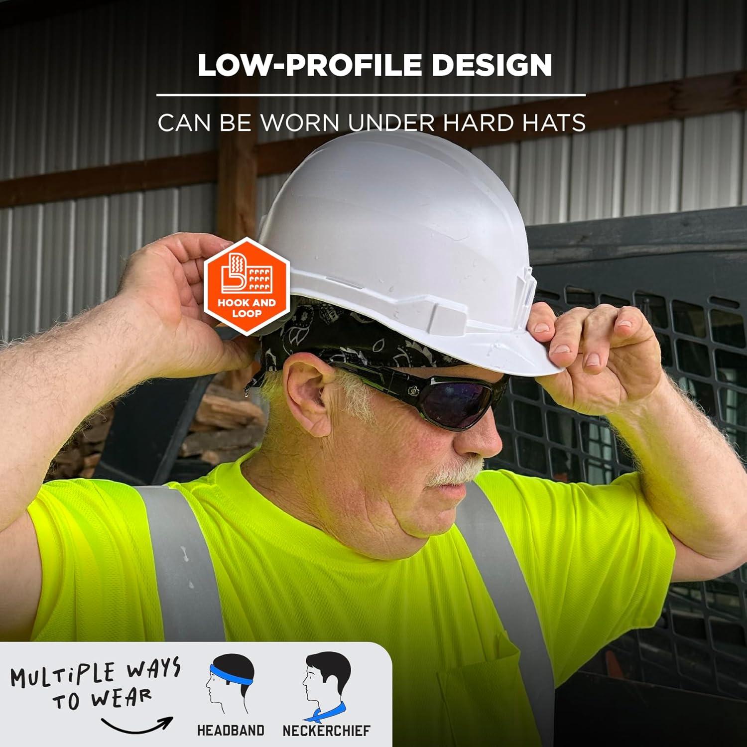 imageErgodyne Chill Its 6705CT Cooling Bandana Lined with Evaporative PVA Material for Fast Cooling Relief 3PackNavy Western