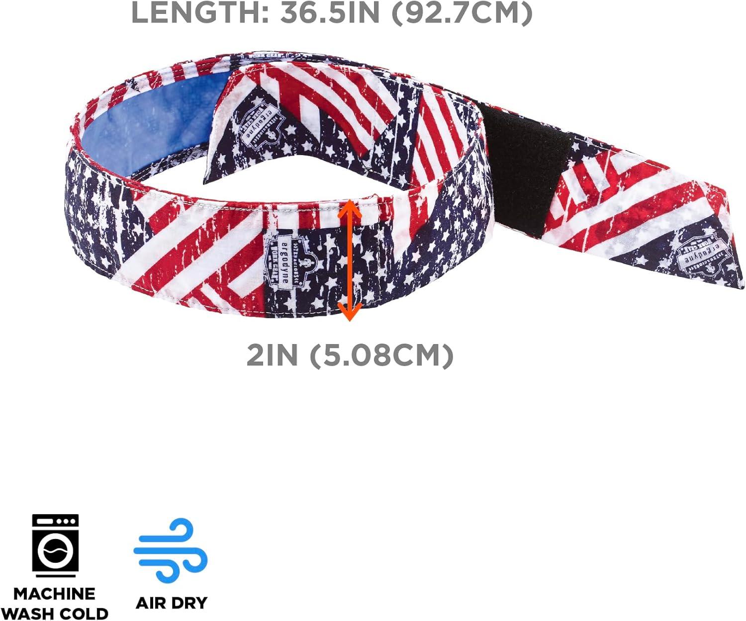 imageErgodyne Chill Its 6705CT Cooling Bandana Lined with Evaporative PVA Material for Fast Cooling Relief 3PackStars and Stripes