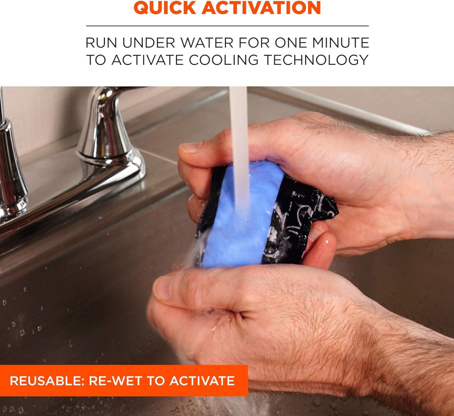 imageErgodyne Chill Its Cooling Bandana Lined with Evaporative PVA Material for Fast Cooling Relief Tie for Adjustable Fit Navy Western 2Pack