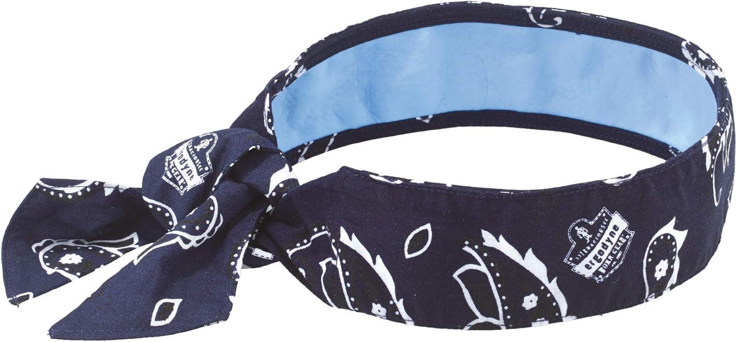 imageErgodyne Chill Its Cooling Bandana Lined with Evaporative PVA Material for Fast Cooling Relief Tie for Adjustable Fit Navy Western 2Pack