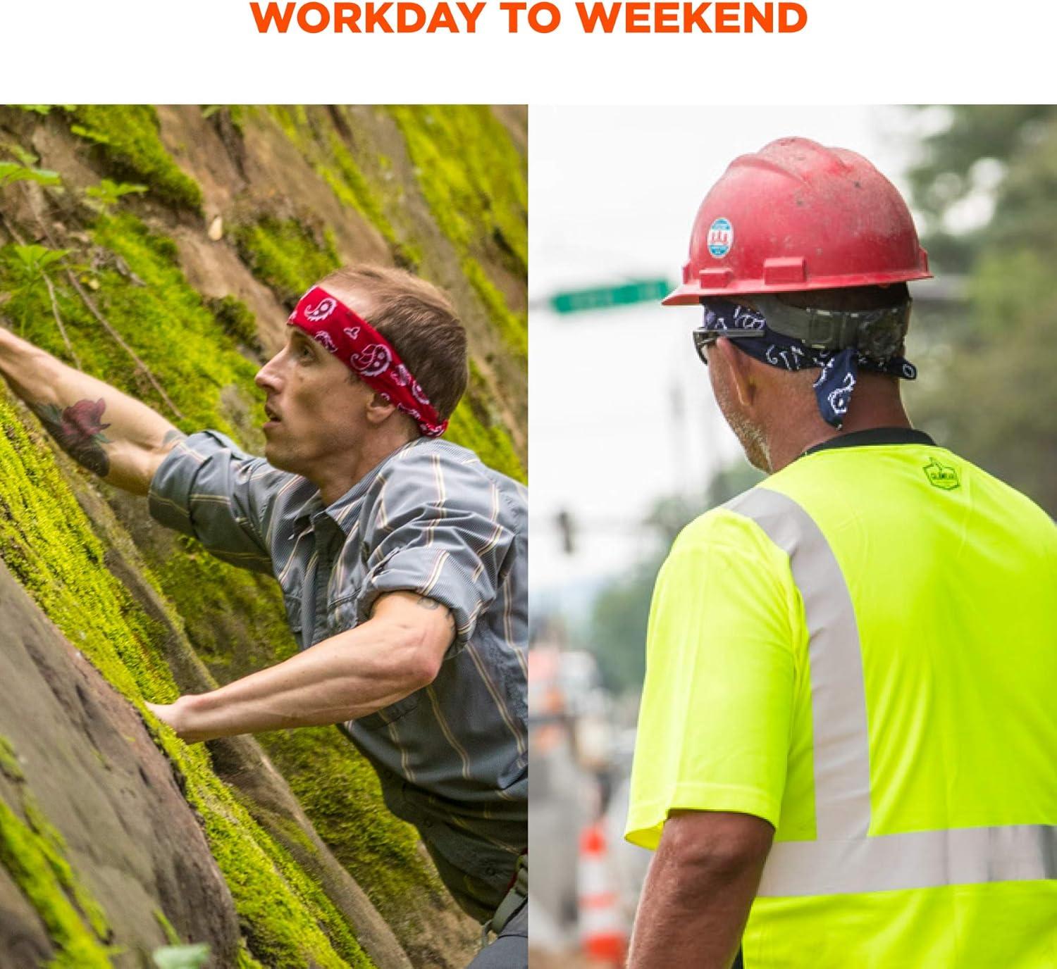 imageErgodyne Chill Its Cooling Bandana Lined with Evaporative PVA Material for Fast Cooling Relief Tie for Adjustable Fit Navy Western 2Pack