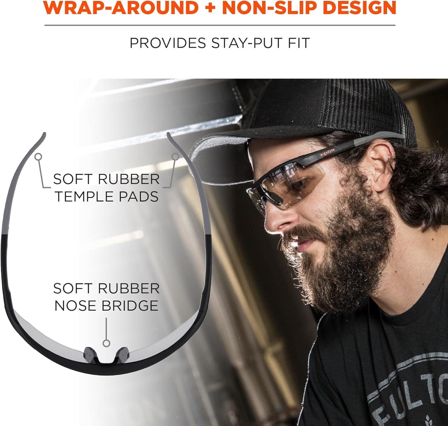 imageErgodyne Skullerz SKOLL Safety GlassesBlack Frame Clear LensInOutdoor Lens