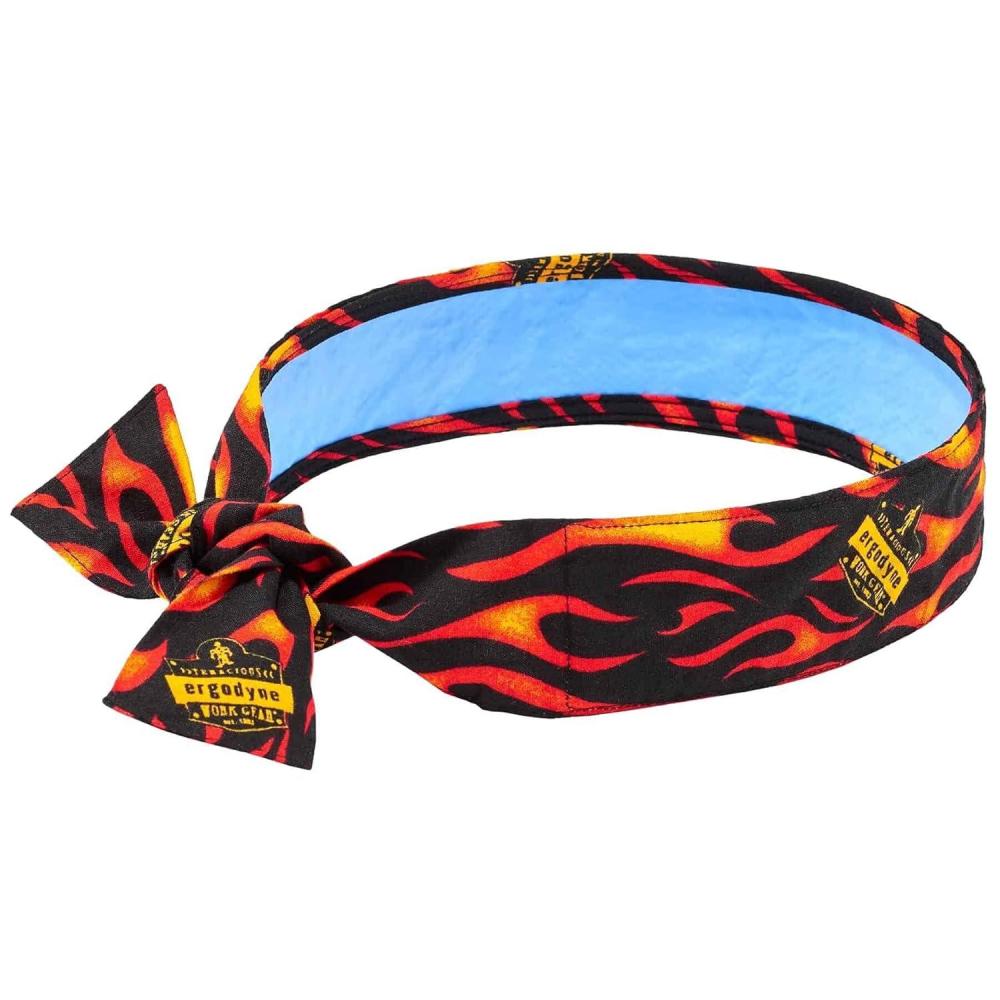 imageErgodyne Chill Its 6700CT Cooling Bandana Lined with Evaporative PVA Material for Fast Cooling Relief Tie for Adjustable Fit SkullsFlames
