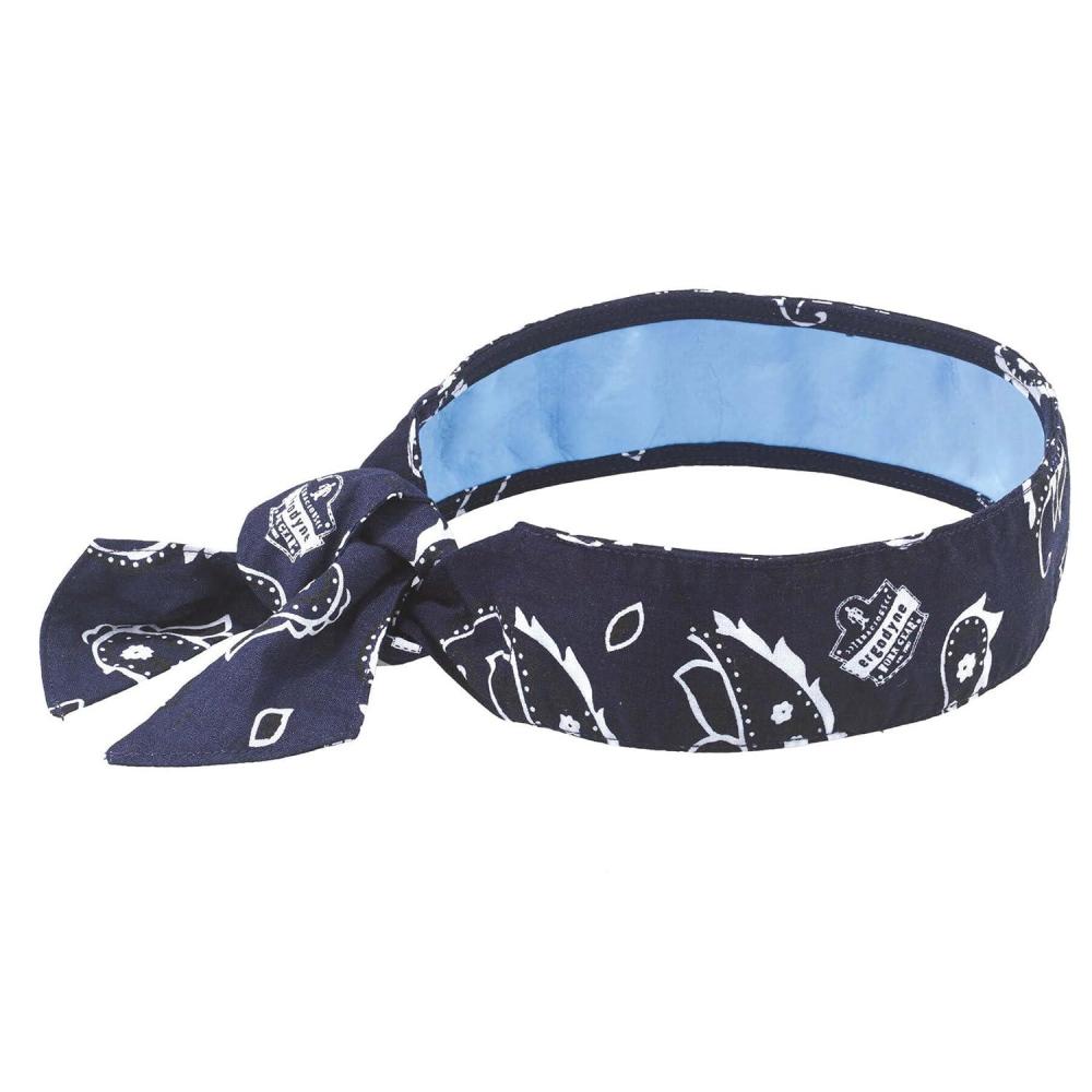 imageErgodyne Chill Its 6700CT Cooling Bandana Lined with Evaporative PVA Material for Fast Cooling Relief Tie for Adjustable Fit SkullsNavy Western
