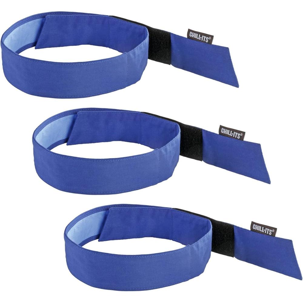 imageErgodyne Chill Its 6705CT Cooling Bandana Lined with Evaporative PVA Material for Fast Cooling Relief 3PackBlue