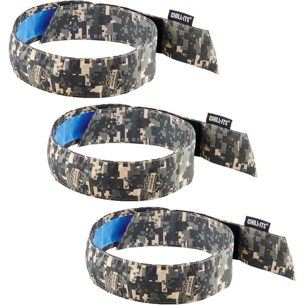 imageErgodyne Chill Its 6705CT Cooling Bandana Lined with Evaporative PVA Material for Fast Cooling Relief 3PackCamo