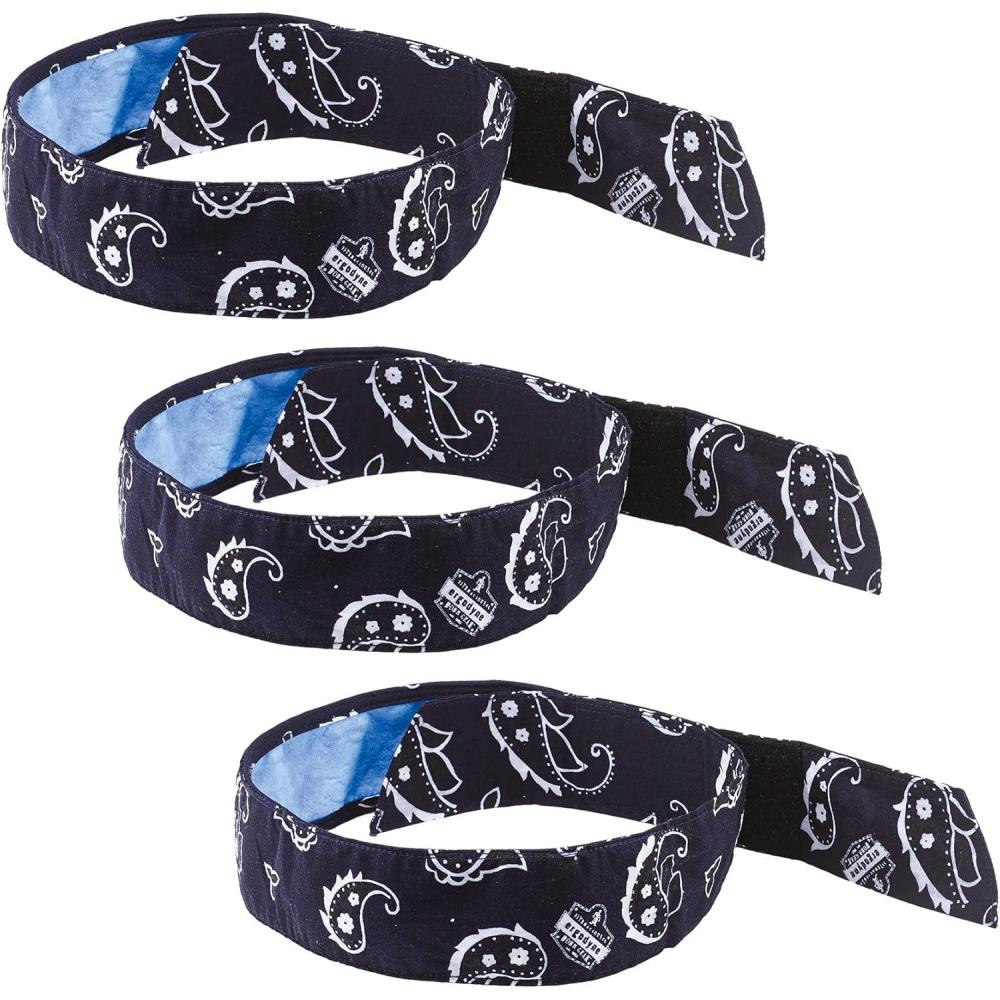 imageErgodyne Chill Its 6705CT Cooling Bandana Lined with Evaporative PVA Material for Fast Cooling Relief 3PackNavy Western