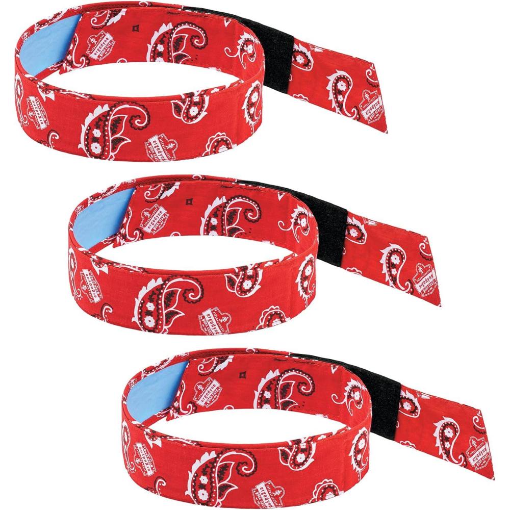 imageErgodyne Chill Its 6705CT Cooling Bandana Lined with Evaporative PVA Material for Fast Cooling Relief 3PackRed Western