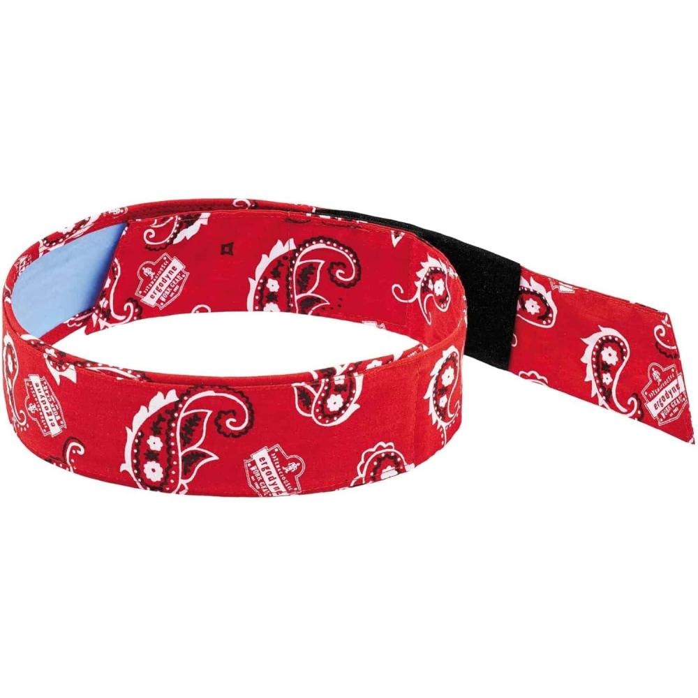 imageErgodyne Chill Its 6705CT Cooling Bandana Lined with Evaporative PVA Material for Fast Cooling Relief Quick and Secure FitRed Western