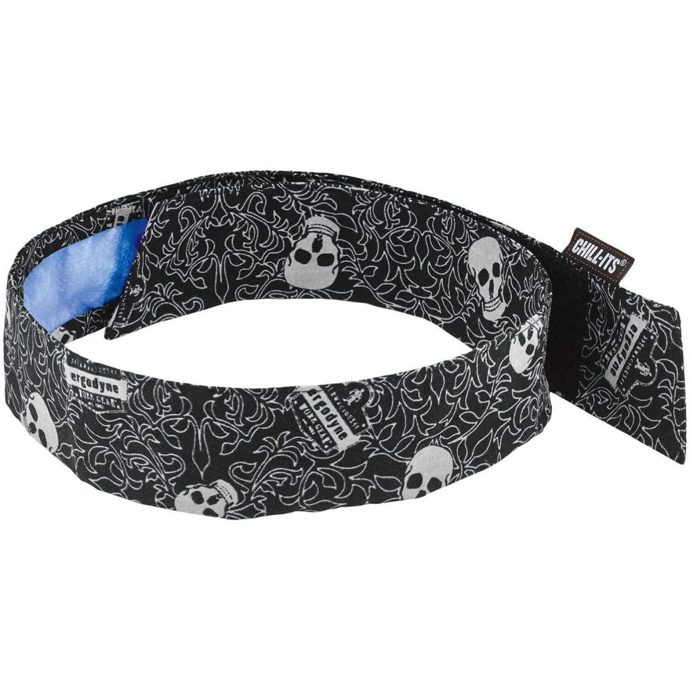 imageErgodyne Chill Its 6705CT Cooling Bandana Lined with Evaporative PVA Material for Fast Cooling Relief Quick and Secure FitSkulls