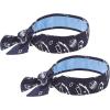 imageErgodyne Chill Its Cooling Bandana Lined with Evaporative PVA Material for Fast Cooling Relief Tie for Adjustable Fit Navy Western 2Pack