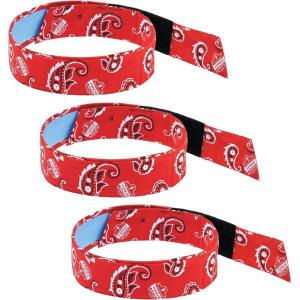 imageErgodyne Chill Its 6705CT Cooling Bandana Lined with Evaporative PVA Material for Fast Cooling Relief 3PackRed Western
