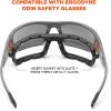 imageErgodyne ODIN Polarized Safety Glasses Matte Black Smoke Lens  Foam Gasket Insert  Elastic Eyewear Strap