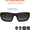 imageErgodyne ODIN Polarized Safety Glasses Matte Black Smoke Lens  Foam Gasket Insert  Elastic Eyewear Strap
