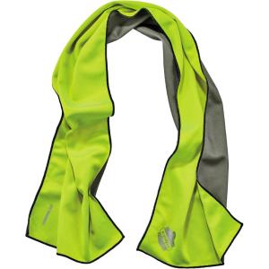 imageErgodyne Chill Its 6602MF Cooling Towel Soft Microfiber Material UPF 50Blue41quot x 984quotLime