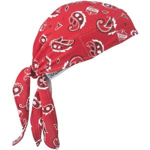 imageErgodyne Chill Its 6615 HighPerformance Bandana Do Rag  Terry Cloth SweatbandRed Western