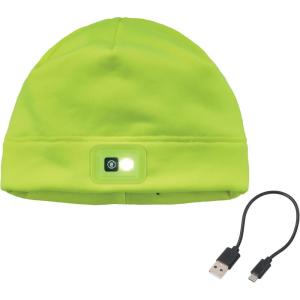 imageErgodyne NFerno 6801 Winter Skull Cap with Rechargeable LED LightLime