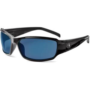 imageErgodyne Skullerz Thor Safety Sunglasses  Black Frame Blue Mirror LensBlue Mirror Lens  Black Frame