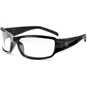 imageErgodyne Skullerz Thor Safety Sunglasses  Black Frame Blue Mirror LensClear Lens  Black Frame