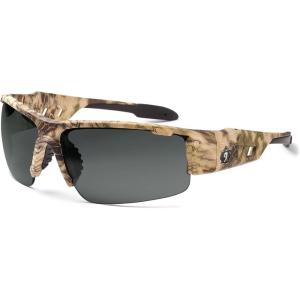 imageErgodyne Skullerz Dagr Polarized Safety Sunglasses Kryptek Highlander Brown Camo Frame Smoke Lens