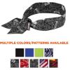 imageErgodyne Chill Its 6700 Cooling Bandana Evaporative Polymer Crystals For Cooling Relief Tie For Adjustable Fit 6Pack BlueSkulls