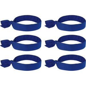 imageErgodyne Chill Its 6700 Cooling Bandana Evaporative Polymer Crystals For Cooling Relief Tie For Adjustable Fit 6Pack BlueBlue